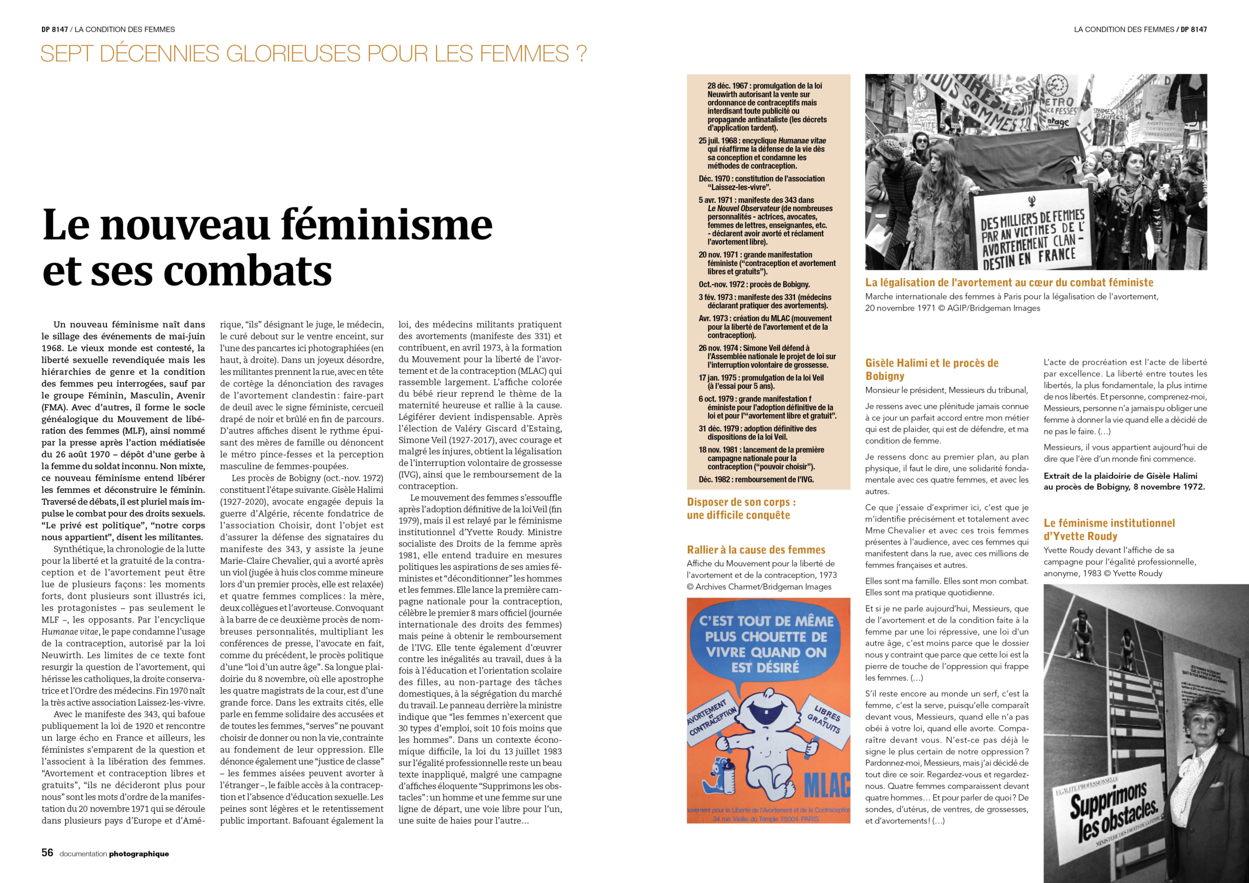 "Le nouveau féminisme et ses combats" pp. 56-57