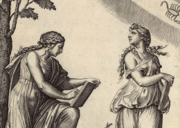 Représentation de deux sybilles, gravure de M. Raimondi sur les dessins de Raphaël - 1520 - BnF, département des Estampes et de la photographie, Réserve EB-5 (+,8) - Boite ECU